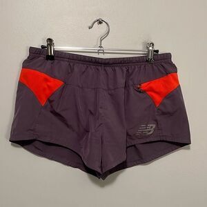 New Balance Gray & Orange Pull On Athletic Running Shorts